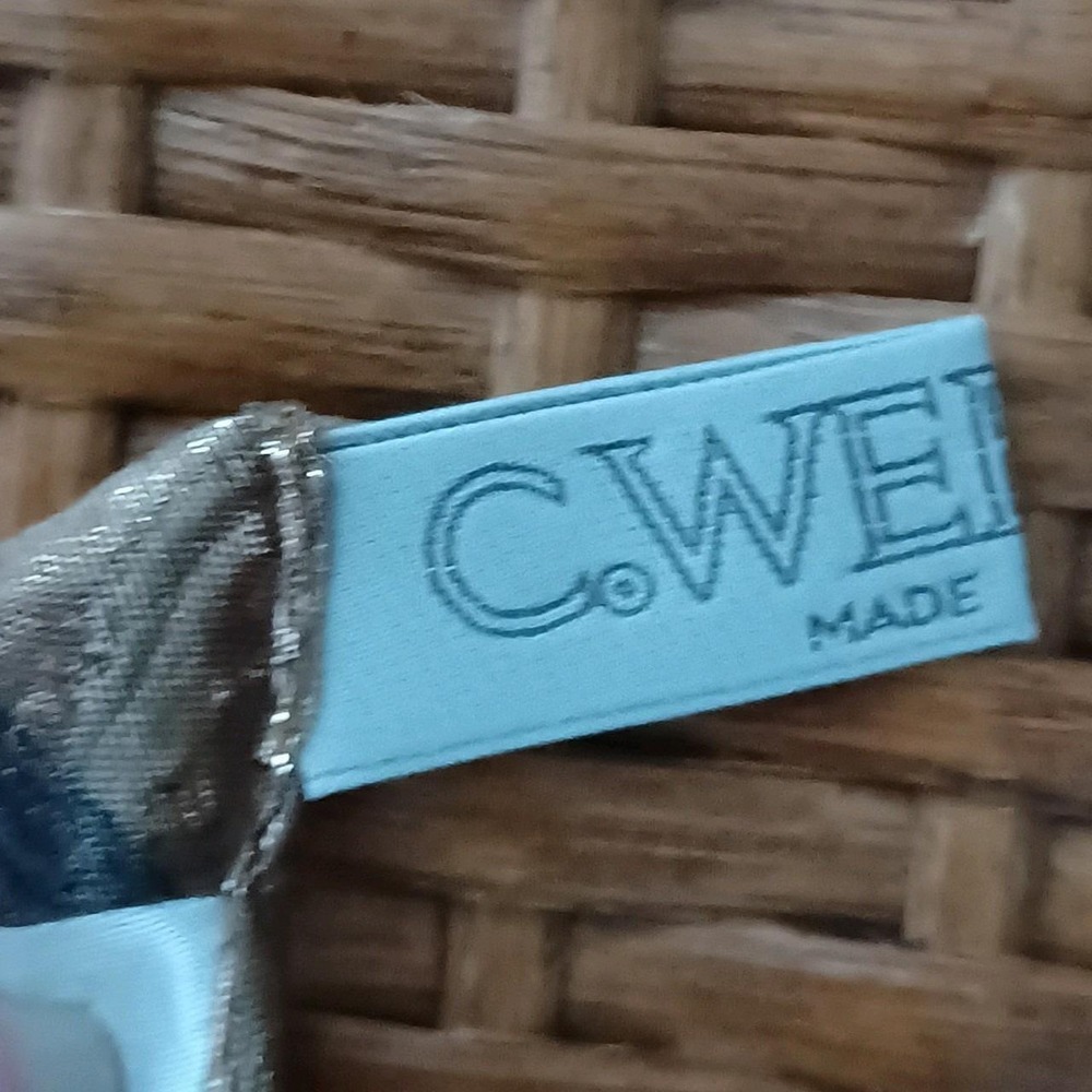 Webb‎ & Co Italy Women Metallic Floral Scarf Bronze Silver Blue Evening Wrap 53" - Picture 11 of 16